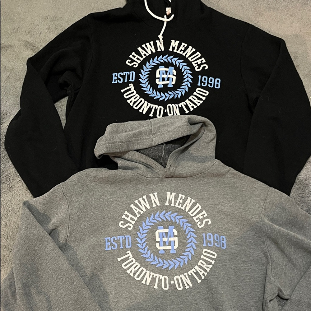 Shawn Mendes Est. 1998 Canada Tour Black & Grey Hoodie Lot of 2 L/XL